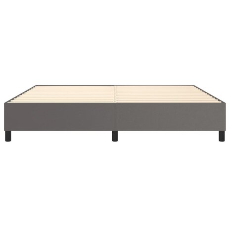 Boxspringframe kunstleer grijs 200x200 cm 5