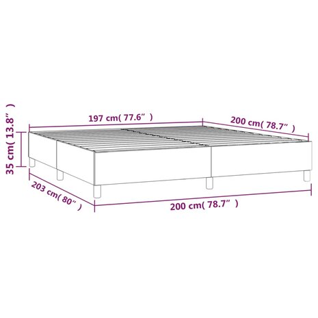 Boxspringframe kunstleer grijs 200x200 cm 9