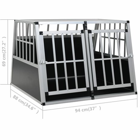 Hondenbench met dubbele deur 94x88x69 cm 11