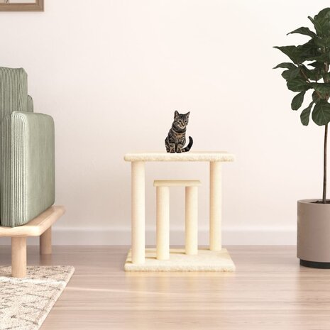 Krabpaal met platforms 50 cm crèmekleurig 1