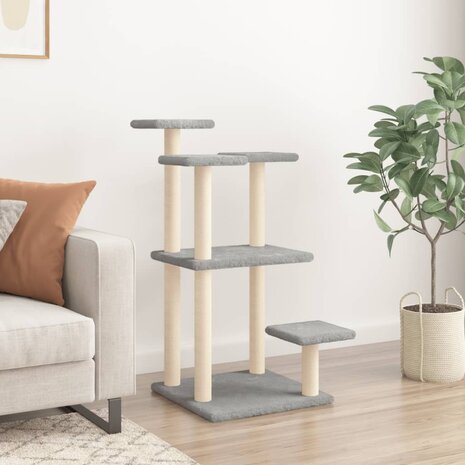 Krabpalen met platforms 98,5 cm lichtgrijs 3
