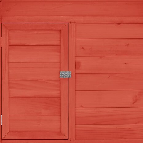 Kippenhok 152x96x110 cm massief vurenhout rood en wit 6