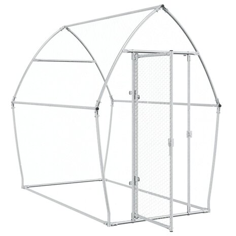 Kippenhok 200x105x182 cm gegalvaniseerd staal zilverkleurig 4
