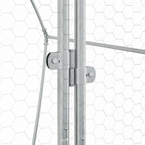 Kippenhok 200x105x182 cm gegalvaniseerd staal zilverkleurig 10