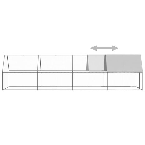 Kippenhok 2x8x2 m gegalvaniseerd staal 4