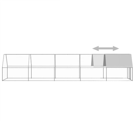 Kippenhok 2x10x2 m gegalvaniseerd staal 4