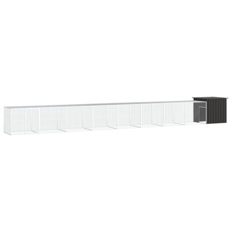 Kippenhok 900x91x100 cm gegalvaniseerd staal antracietkleurig 1