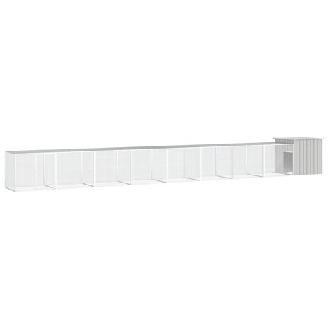 Kippenhok 900x91x100 cm gegalvaniseerd staal grijs 1