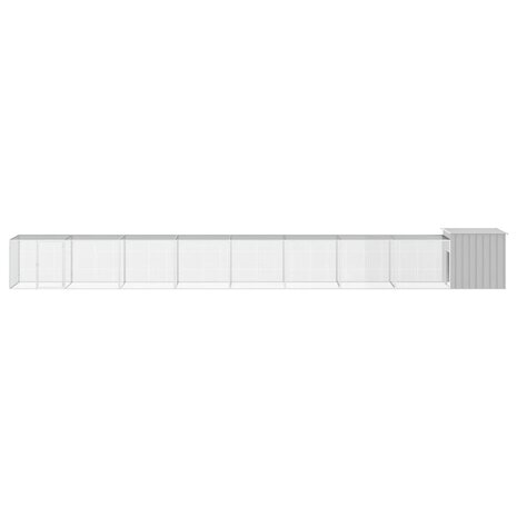 Kippenhok 900x91x100 cm gegalvaniseerd staal grijs 3