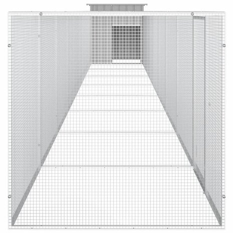 Kippenhok 900x91x100 cm gegalvaniseerd staal grijs 4
