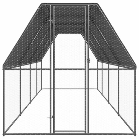 Buitenhok voor kippen 2x8x2 m gegalvaniseerd staal 2
