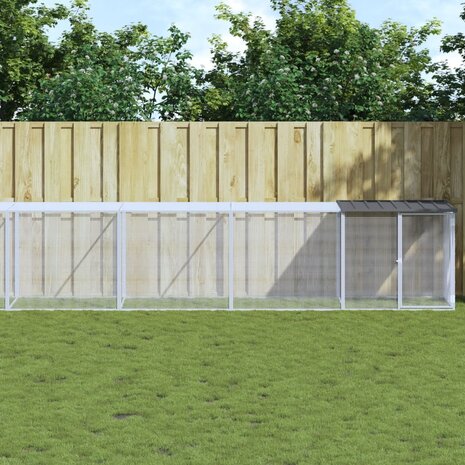 Kippenhok met dak 803x98x90 cm gegalvaniseerd staal antraciet 1