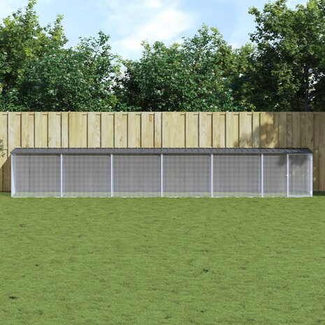 Kippenhok met dak 603x98x90 cm gegalvaniseerd staal antraciet 1