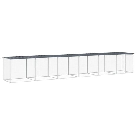 Kippenhok met dak 603x98x90 cm gegalvaniseerd staal antraciet 2