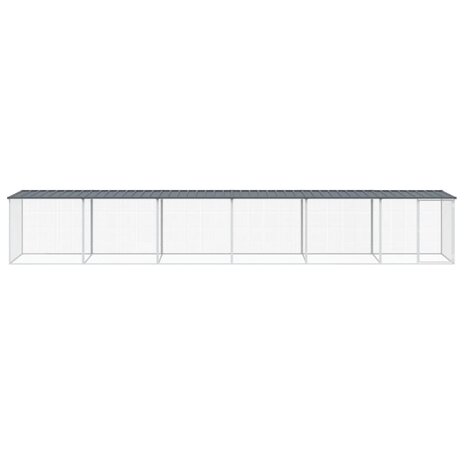 Kippenhok met dak 603x98x90 cm gegalvaniseerd staal antraciet 3