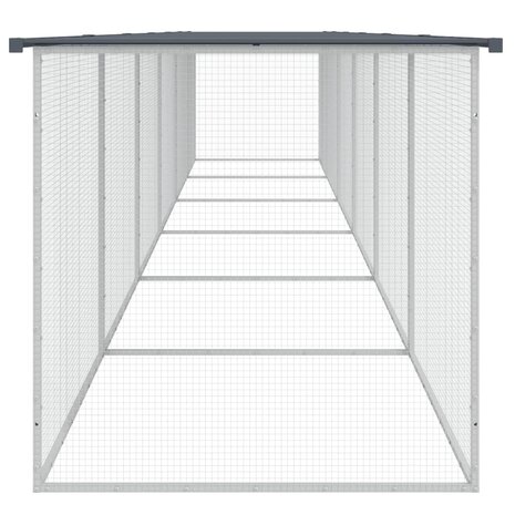 Kippenhok met dak 603x98x90 cm gegalvaniseerd staal antraciet 4