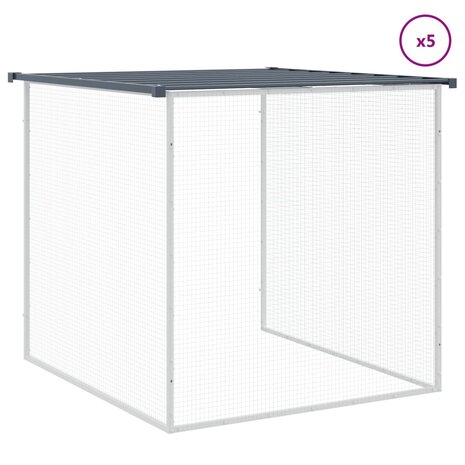 Kippenhok met dak 603x98x90 cm gegalvaniseerd staal antraciet 7