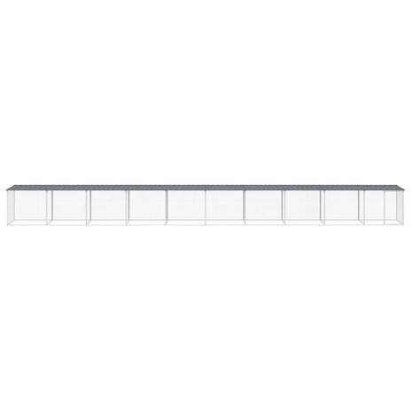 Kippenhok met dak 1003x98x90 cm gegalvaniseerd staal antraciet 3