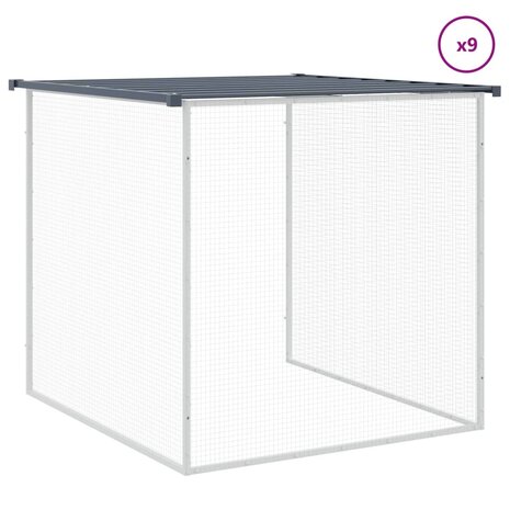 Kippenhok met dak 1003x98x90 cm gegalvaniseerd staal antraciet 7