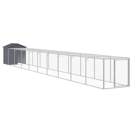 Kippenhok met ren 117x1017x123 cm staal antracietkleurig 2