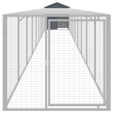 Kippenhok met ren 117x1017x123 cm staal antracietkleurig 3