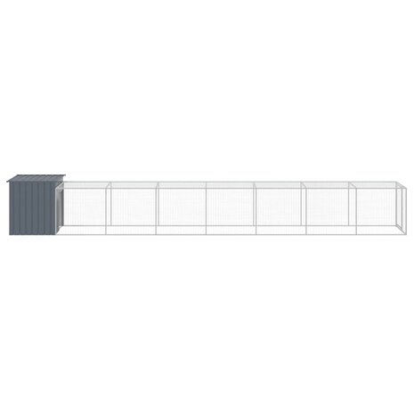 Kippenhok met ren 110x813x110 cm gegalvaniseerd staal antraciet 4