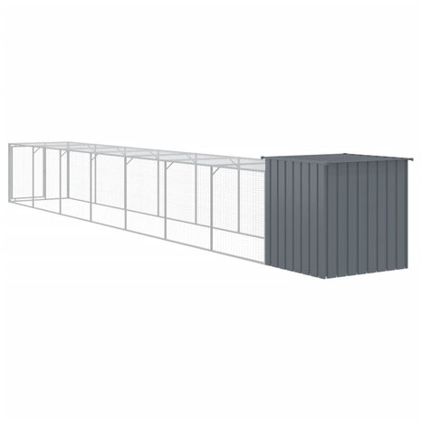 Kippenhok met ren 110x813x110 cm gegalvaniseerd staal antraciet 5