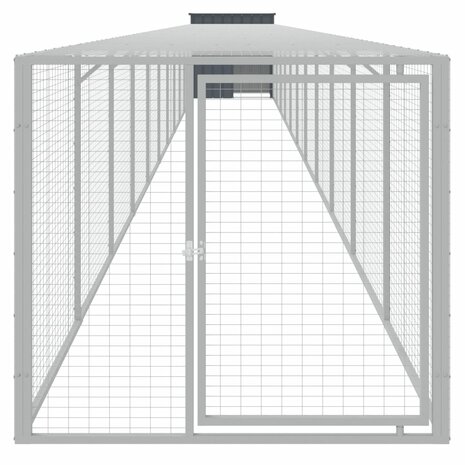 Kippenhok met ren 110x1221x110 cm staal antracietkleurig 3