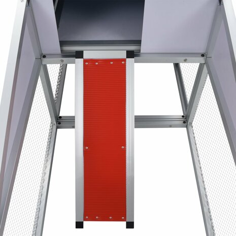 Kippenhok met ren en nestkast aluminium 6