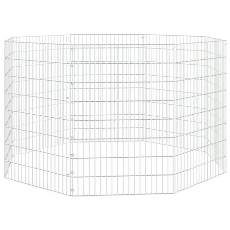 Konijnenkooi met 8 panelen 54x80 cm gegalvaniseerd ijzer 2