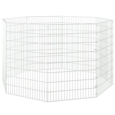 Konijnenkooi met 8 panelen 54x80 cm gegalvaniseerd ijzer 4