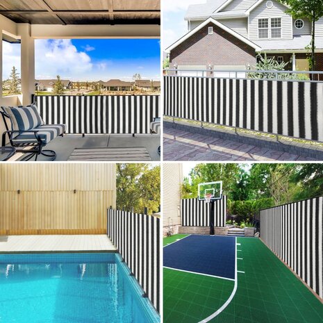 Privacynet 75 g/m&sup2; 1,5x50 m HDPE antracietkleurig en wit 7