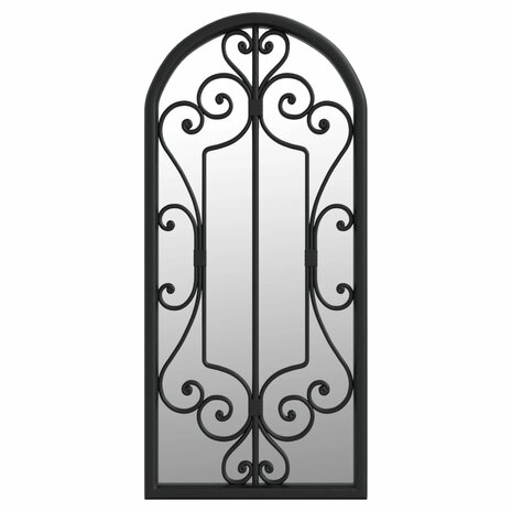 Tuinspiegel 100x45 cm ijzer zwart 2