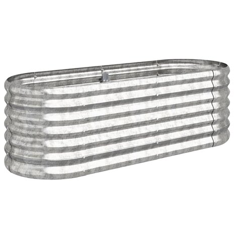 Plantenbak 114x40x36 cm gepoedercoat staal zilverkleurig 2