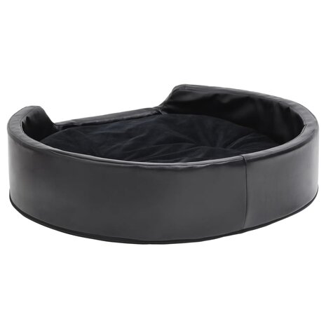 Hondenmand 79x70x19 cm pluche en kunstleer zwart 5