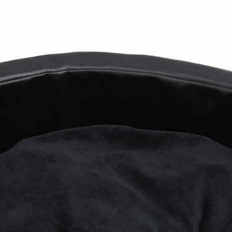 Hondenmand 79x70x19 cm pluche en kunstleer zwart 6