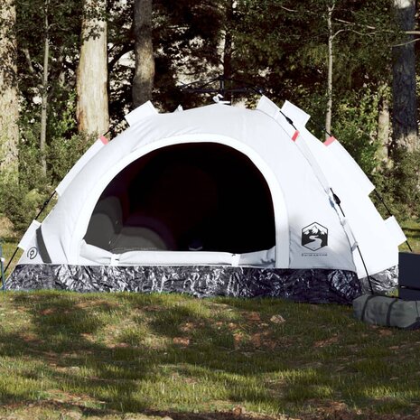 Tent 4-persoons snelontgrendeling verduisterende stof wit 1