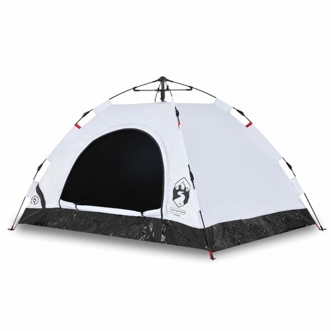 Tent 4-persoons snelontgrendeling verduisterende stof wit 2