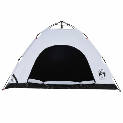 Tent 4-persoons snelontgrendeling verduisterende stof wit 6