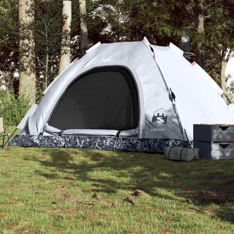 Tent 5-persoons snelontgrendeling verduisterende stof wit 1