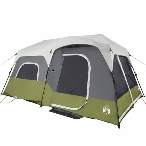 Tent 9-persoons waterdicht met LED lichtgroen 6