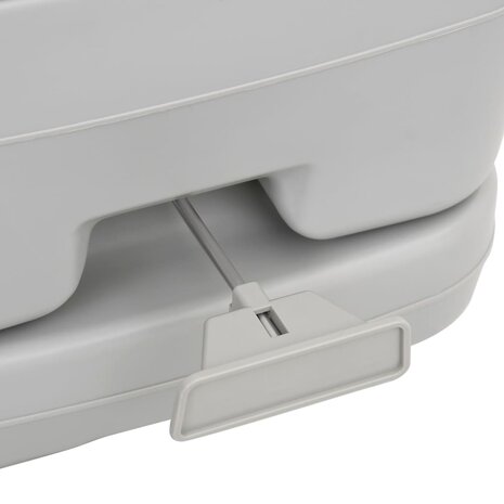 Campingtoilet draagbaar 10+10 L HDPE grijs en wit 7