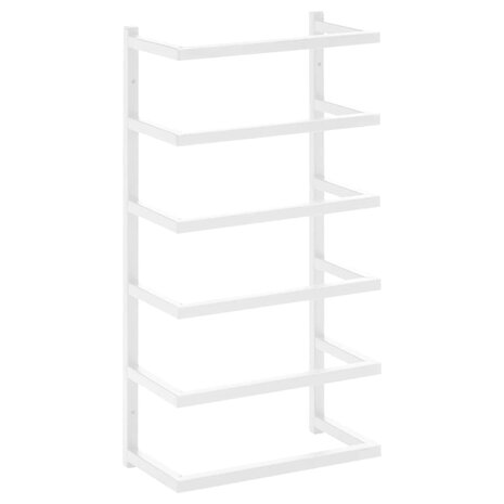 Handdoekenrek 24x12x48 cm staal wit 2