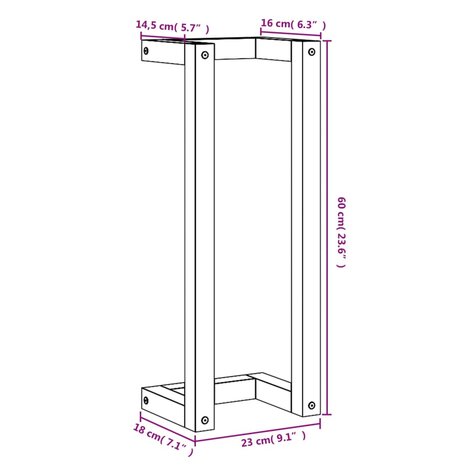 Handdoekenrek 23x18x60 cm massief grenenhout wasbruin 10