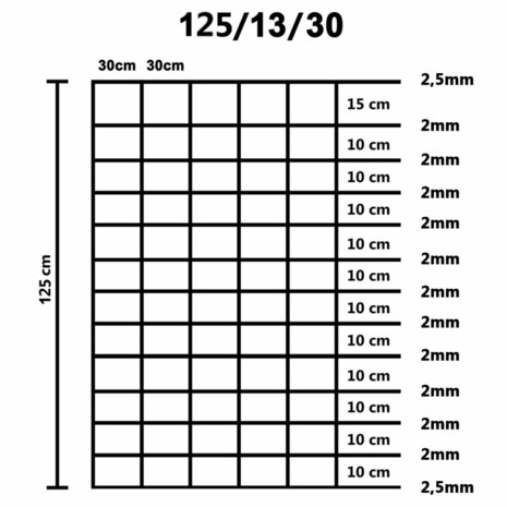 Tuinhek 50x1,25 m gegalvaniseerd staal zilverkleurig 5