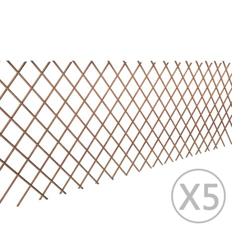 Tuinlatwerk 5 st 180x90 cm wilg 1
