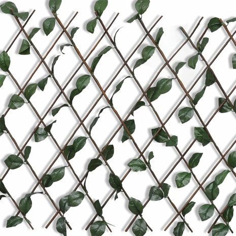 Tuinlatwerk 5 st met kunstbladeren 180x90 cm wilg 2