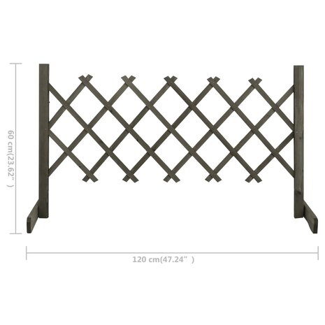 Tuinlatwerk 120x60 cm massief vurenhout grijs 7