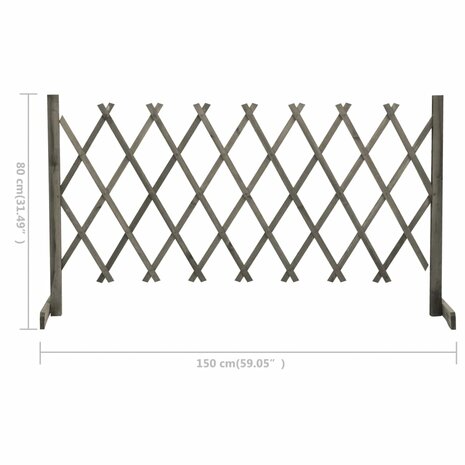 Tuinlatwerk 150x80 cm massief vurenhout grijs 7