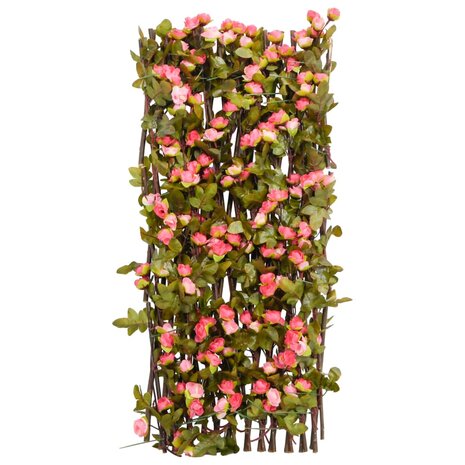  Kunstplant klimop latwerk 5 st uittrekbaar 180x60 cm donkerroze 5